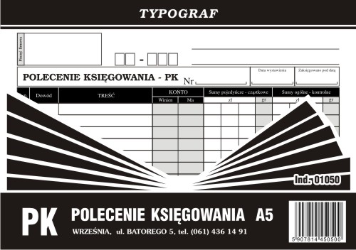 Polecenie księgowania Typograf A5