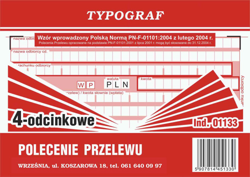 Polecenie przelewu A6 Typograf
