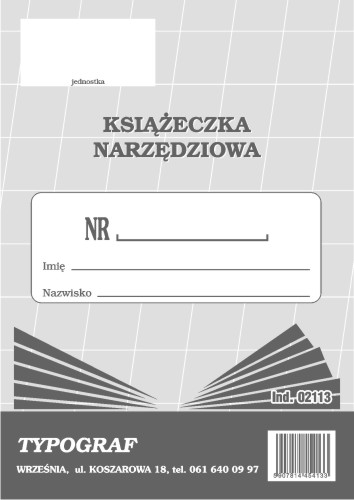 Książeczka narzędziowa Typograf A6