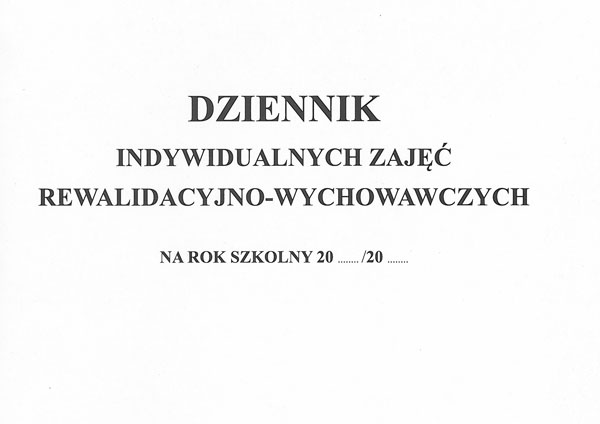 Dziennik indywidualnych zajęć rewalidacyjno-wychowawczych (oprawa miękka) Typograf A4