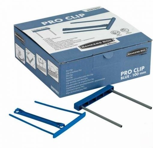 Klips skoroszytowy archiwizacyjny Pro Clip 100mm Fellowes 50szt. niebieski