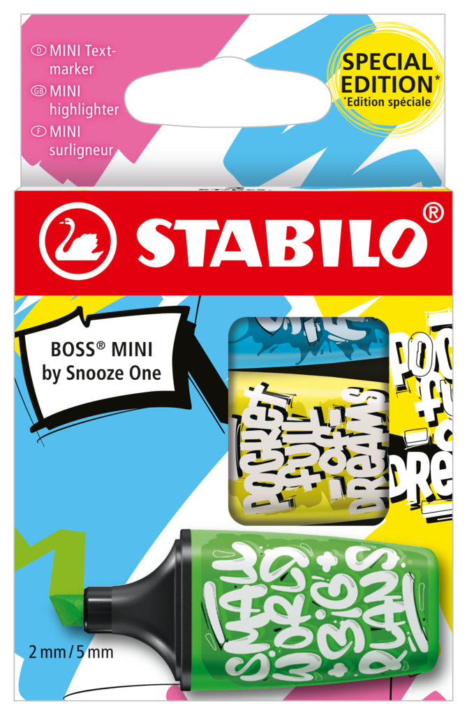 Zakreślacz Stabilo Boss Mini by Snooze One 3szt.
