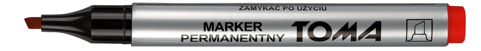 Marker permanentny Toma TO-091 ścięty czerwony