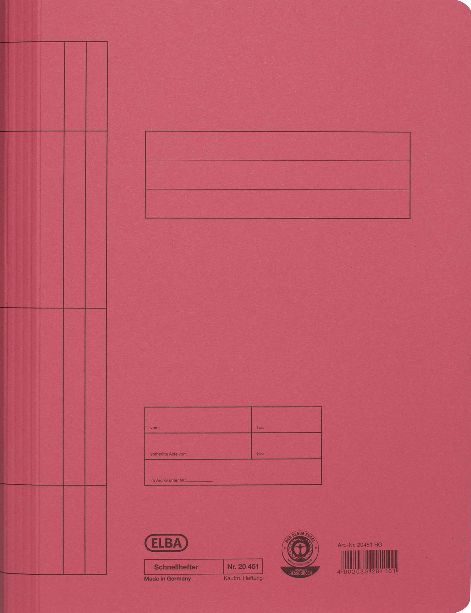 Skoroszyt kartonowy zwykły A4 Elba czerwony