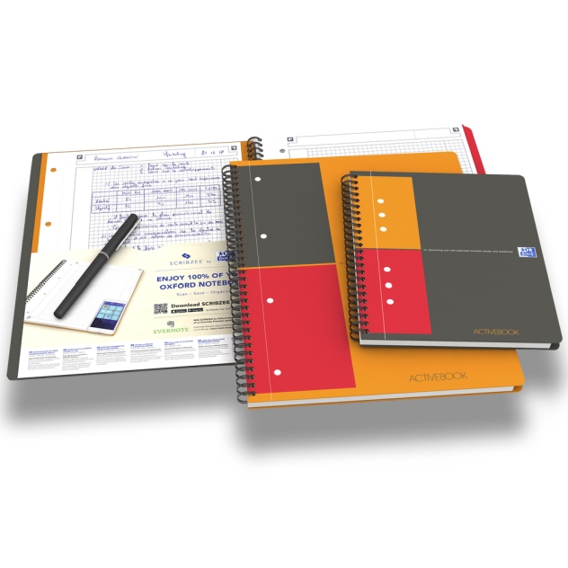 Kołonotatnik Oxford  Activebook  A5+/80k. kratka 100102880