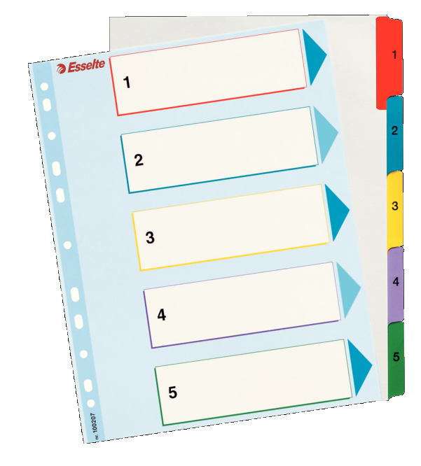 Przekladki numeryczne Esselte Mylar Maxi A4/1-5