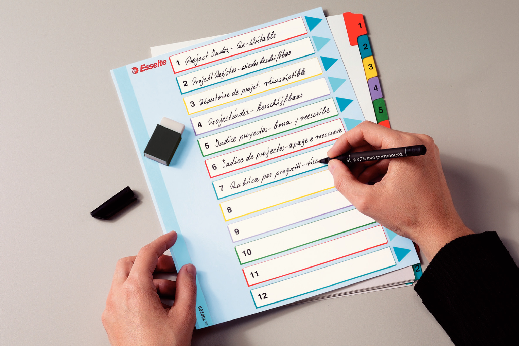 Przekładki numeryczne Esselte Mylar Maxi A4+ 12k