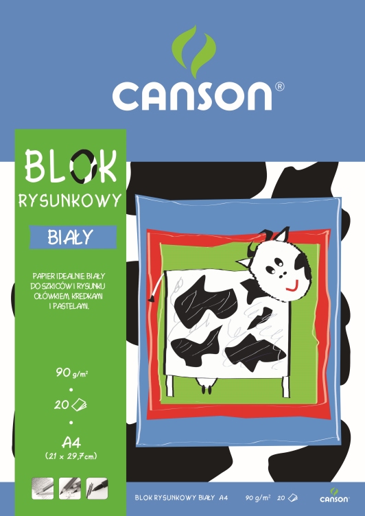 Blok rysunkowy Canson A4/20k. 90g. biały