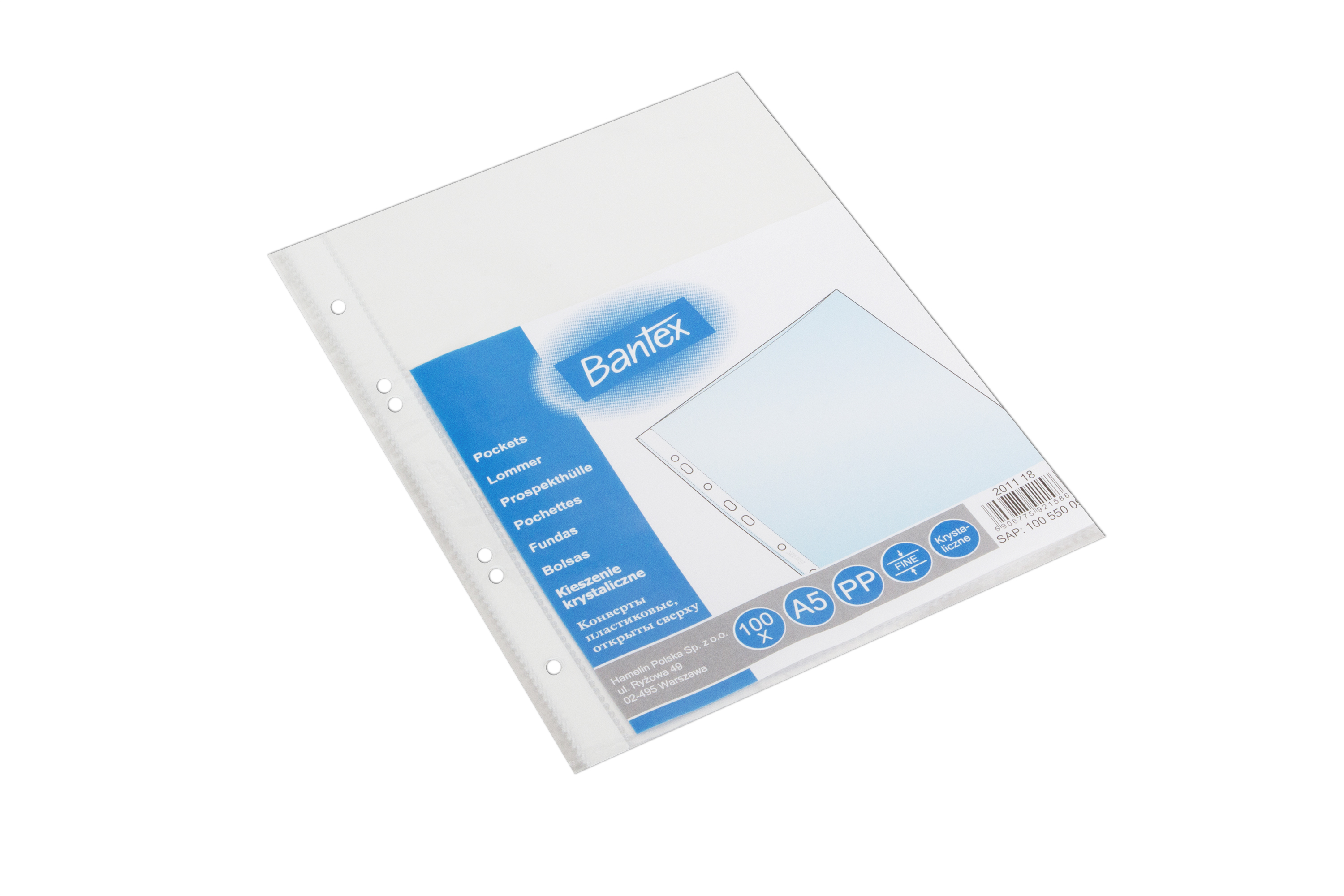 Koszulki A5/100 Bantex krystaliczne (55mic.)