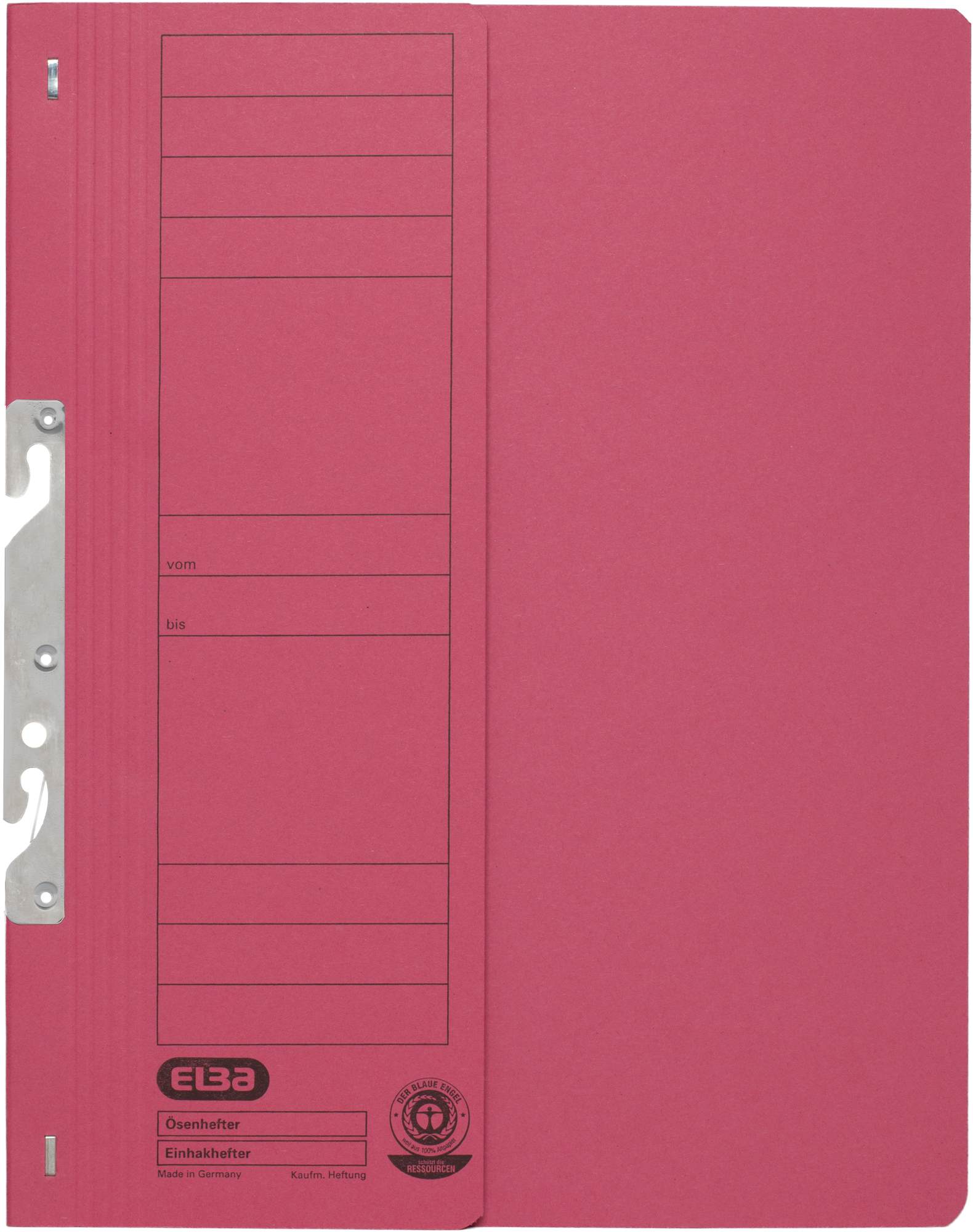 Skoroszyt hakowy 1/2 A4 czerwony Elba