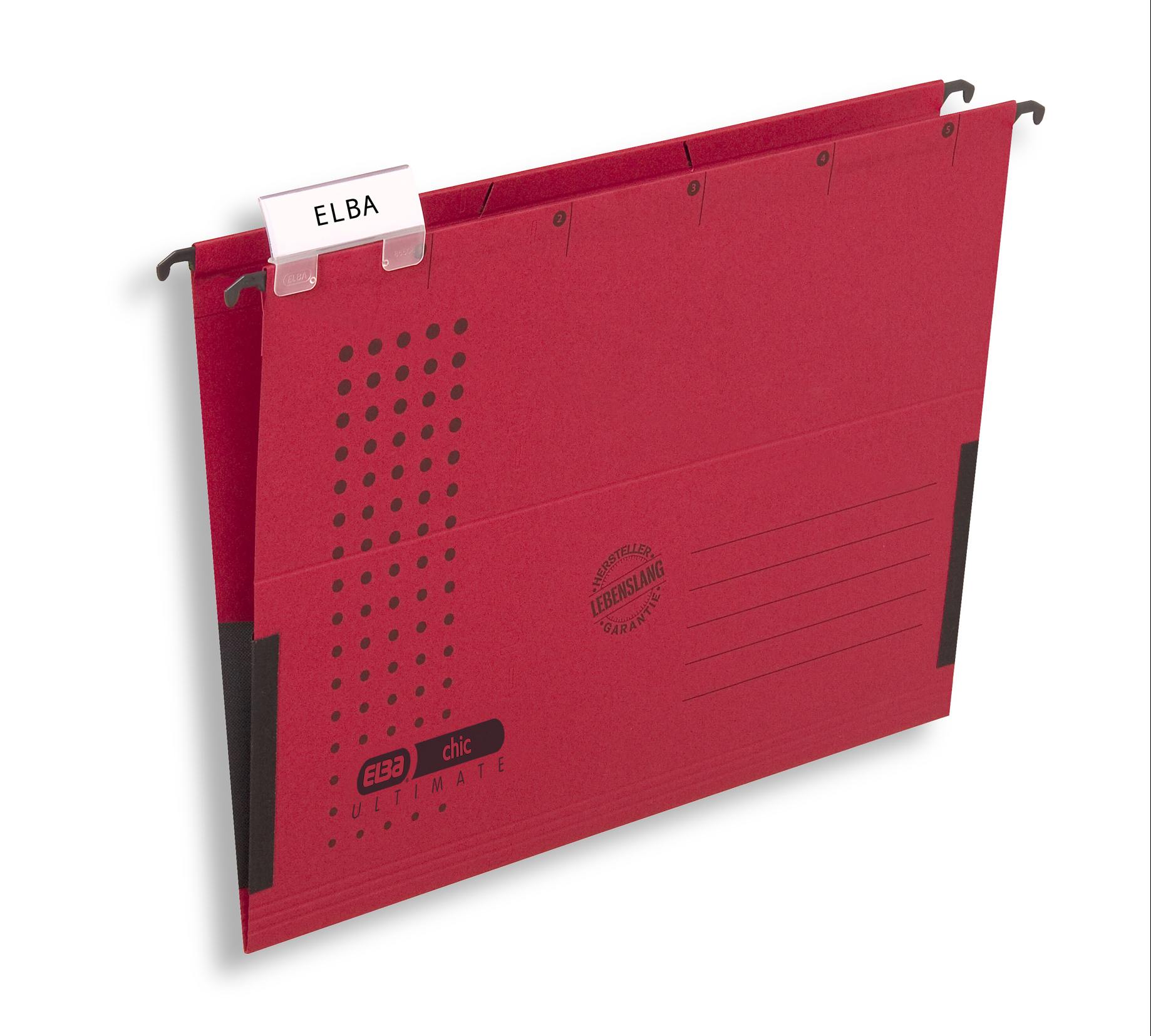 Teczka zawieszkowa A4 Elba Chic Ultimate z bokami czerwona