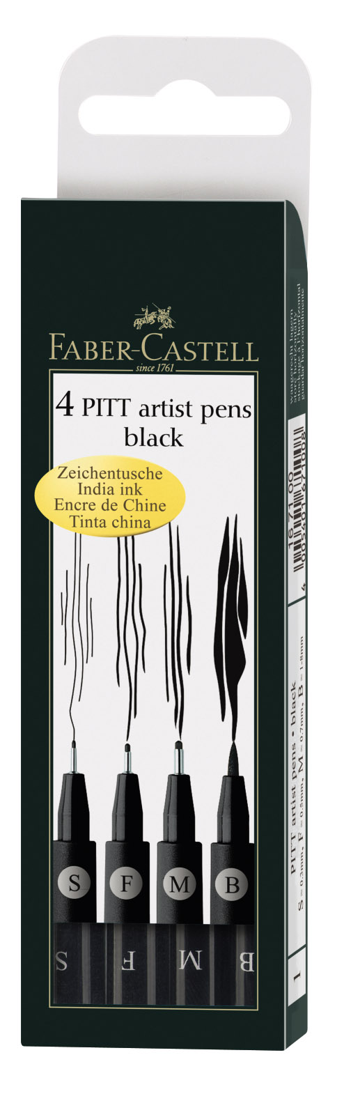 Cienkopis Faber-Castell Pitt Artist czarny 4 różne grubości