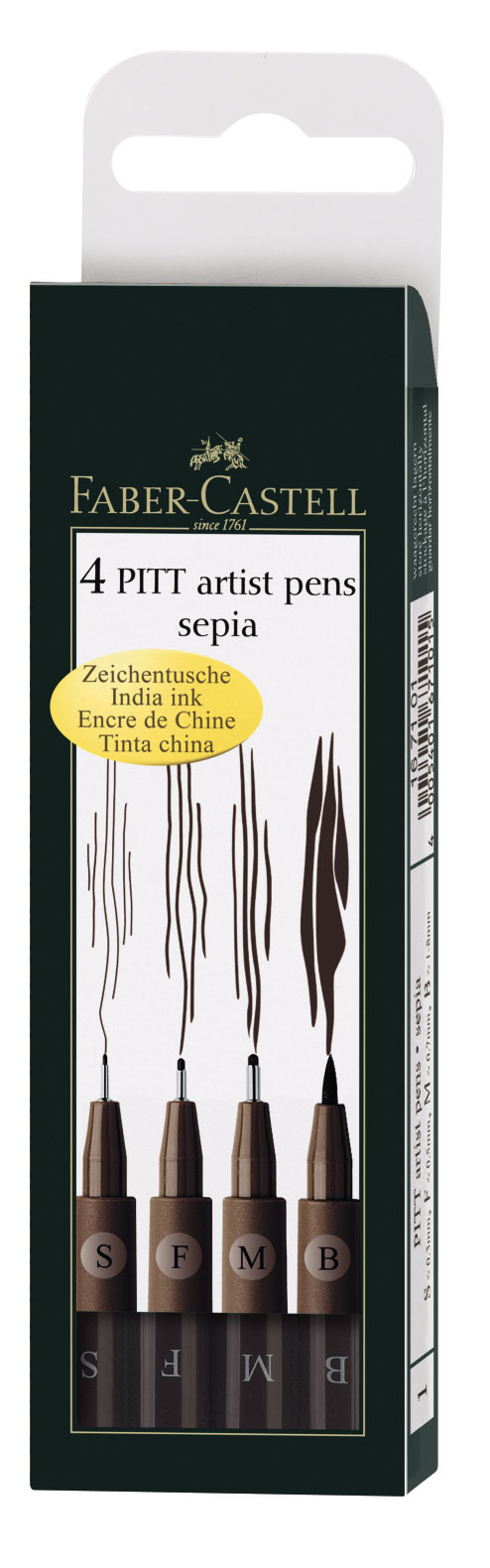Cienkopis Faber-Castell Pitt  Artist Pen 4kol. sepia różne rodzaje