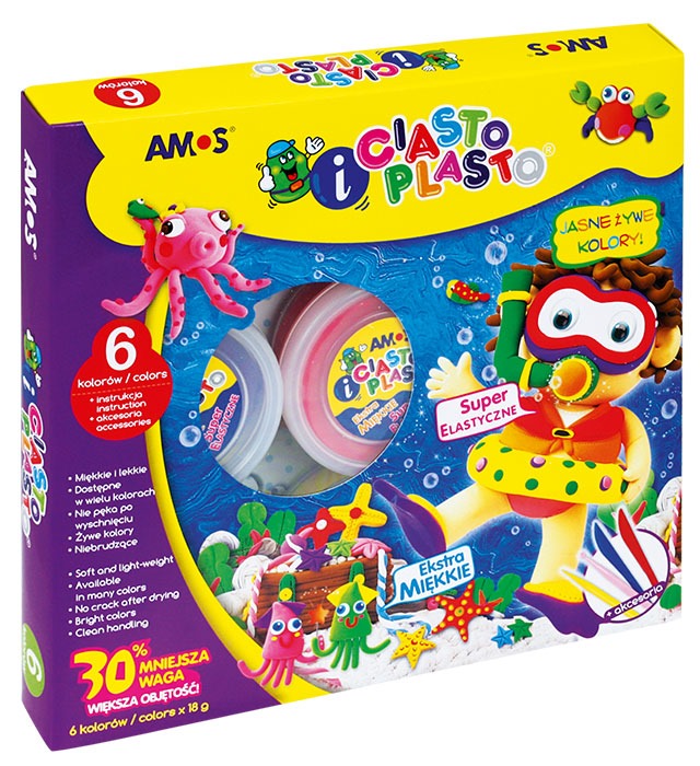 Ciastolina 6 kolorów Amos