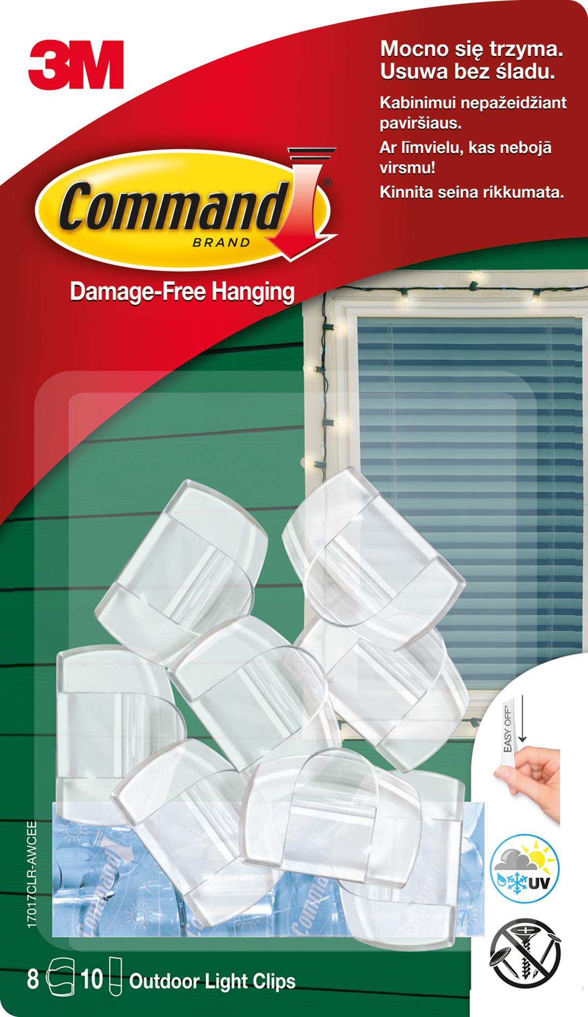 Klipsy do kabli lampek Command 3M Outdoor 8szt