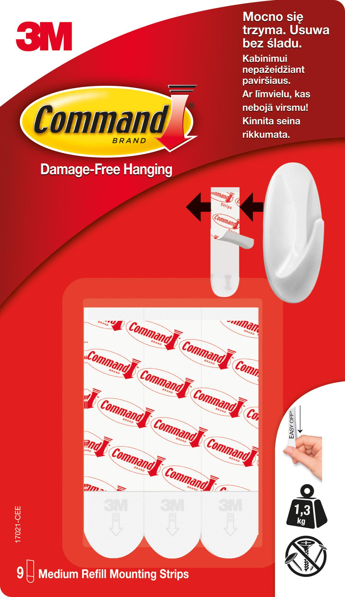 Paski wymienne Command, 9 średnich pasków