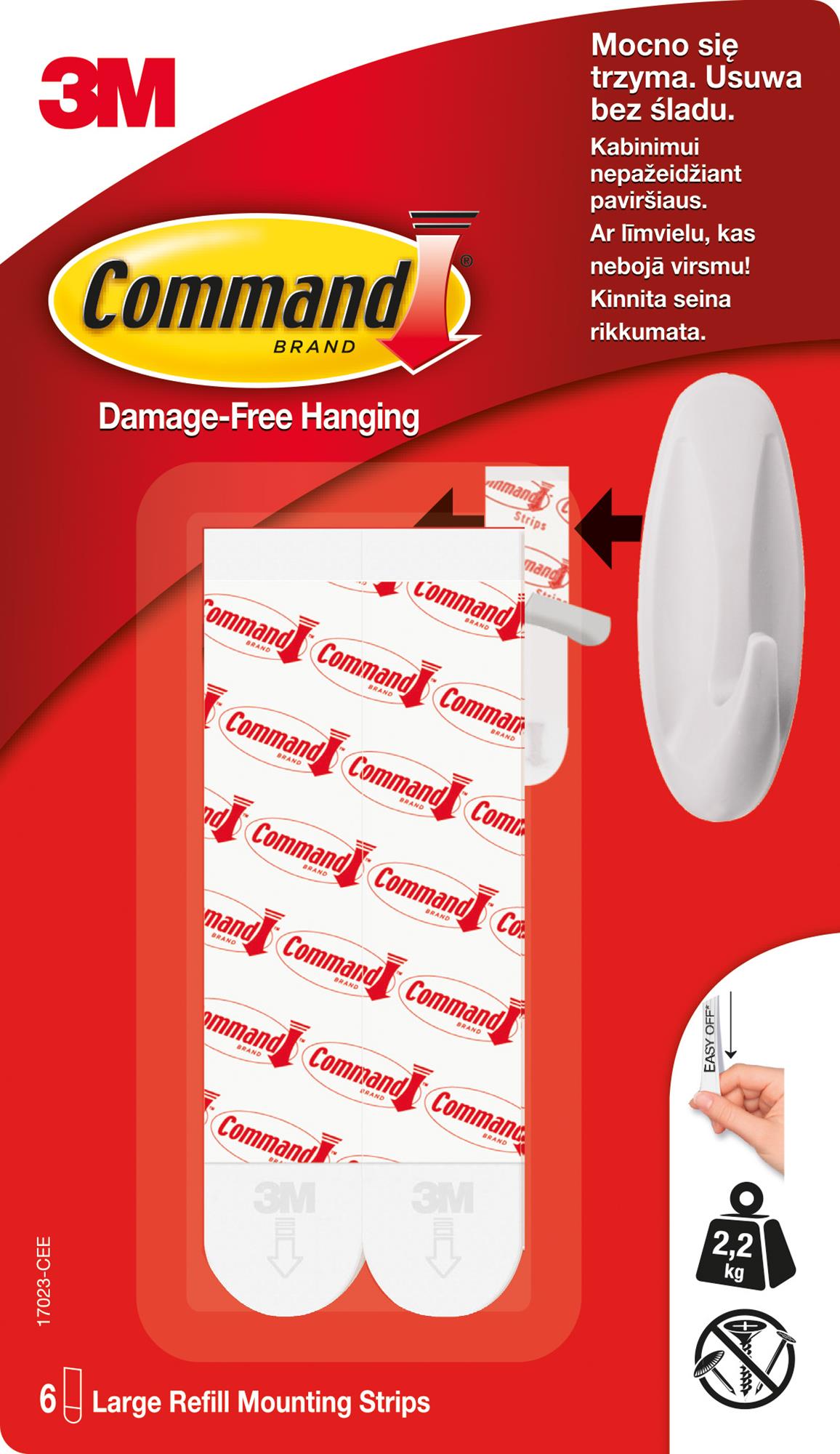 Paski wymienne Command, 6 dużych pasków