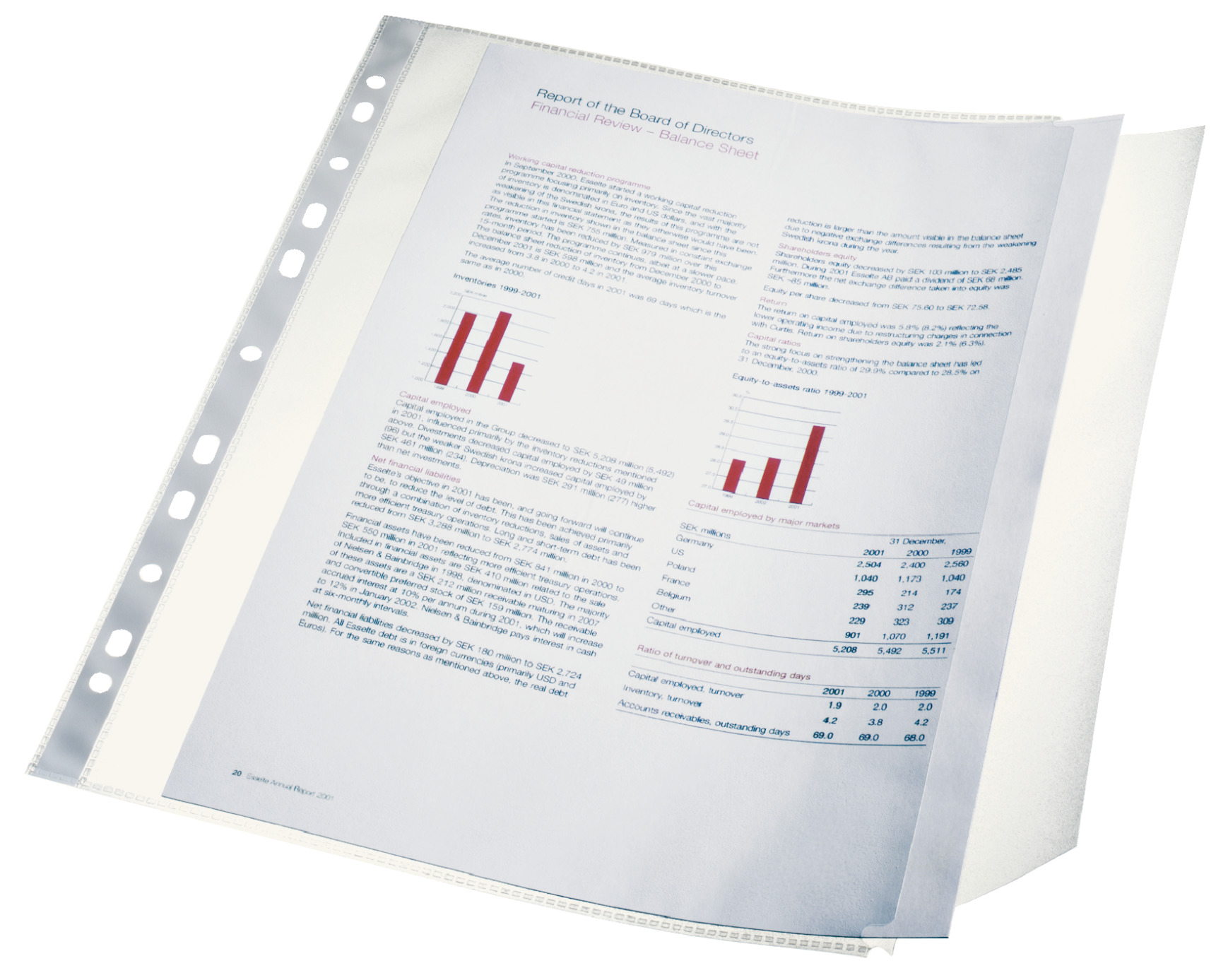 Koszulki na dokumenty Esselte A4 z klapką groszkowe 90mic 10szt.