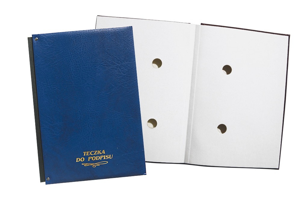 Teczka do podpisu A4/15k. harmonijkowa z gąbką niebieska Warta