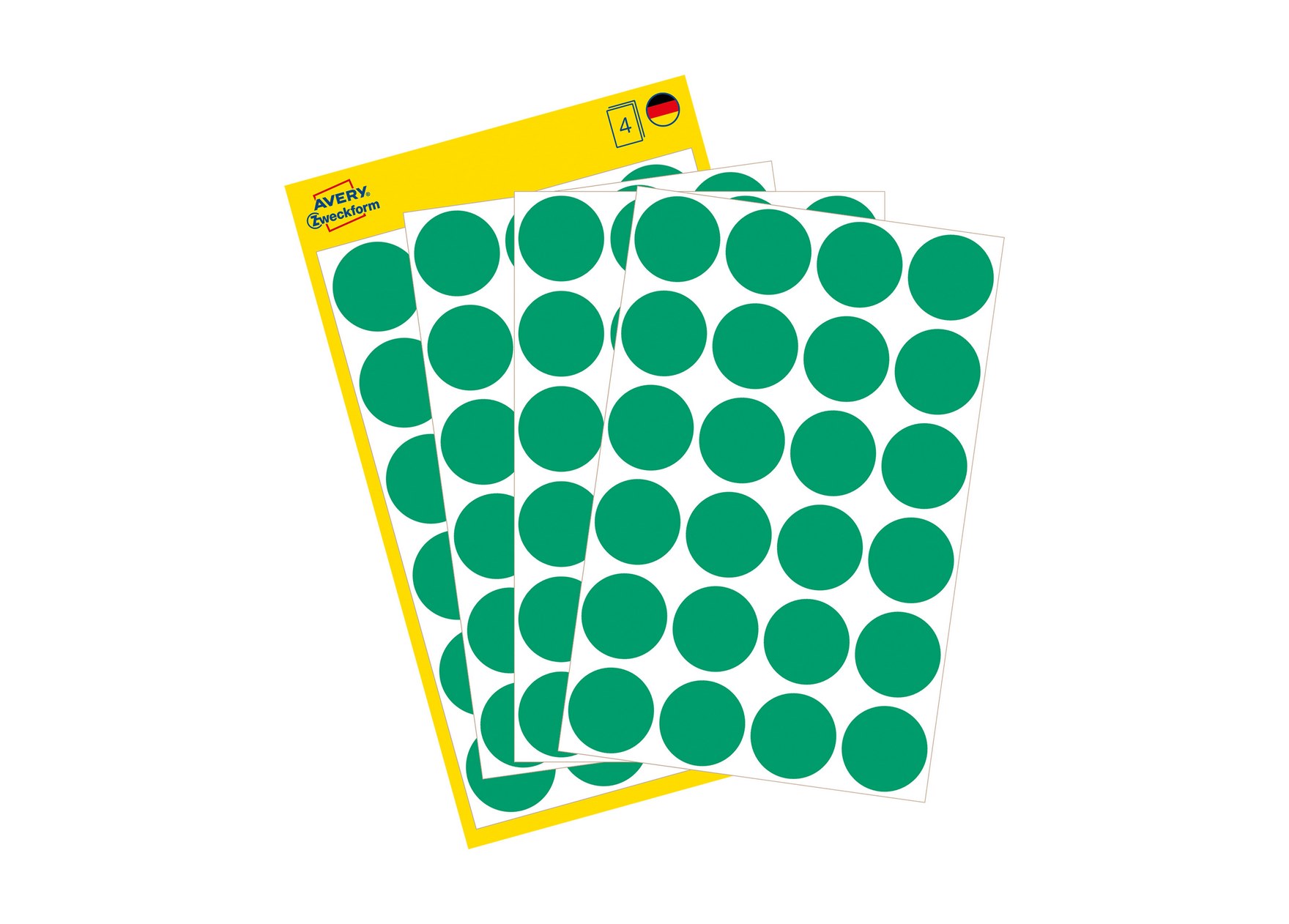 Etykieta biurowa Kropki (koła) śr. 18mm (96szt.) zielone 3006 Avery