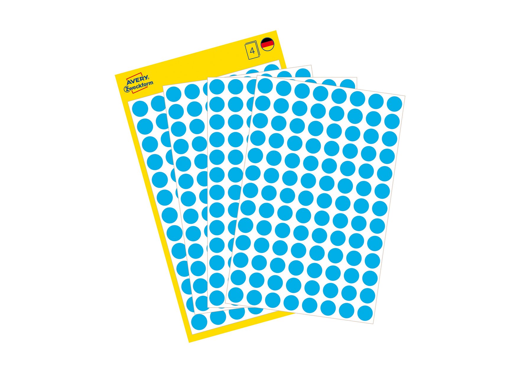 Etykieta biurowa Kropki (koła) śr. 8mm (416szt.) niebieskie 3011 Avery