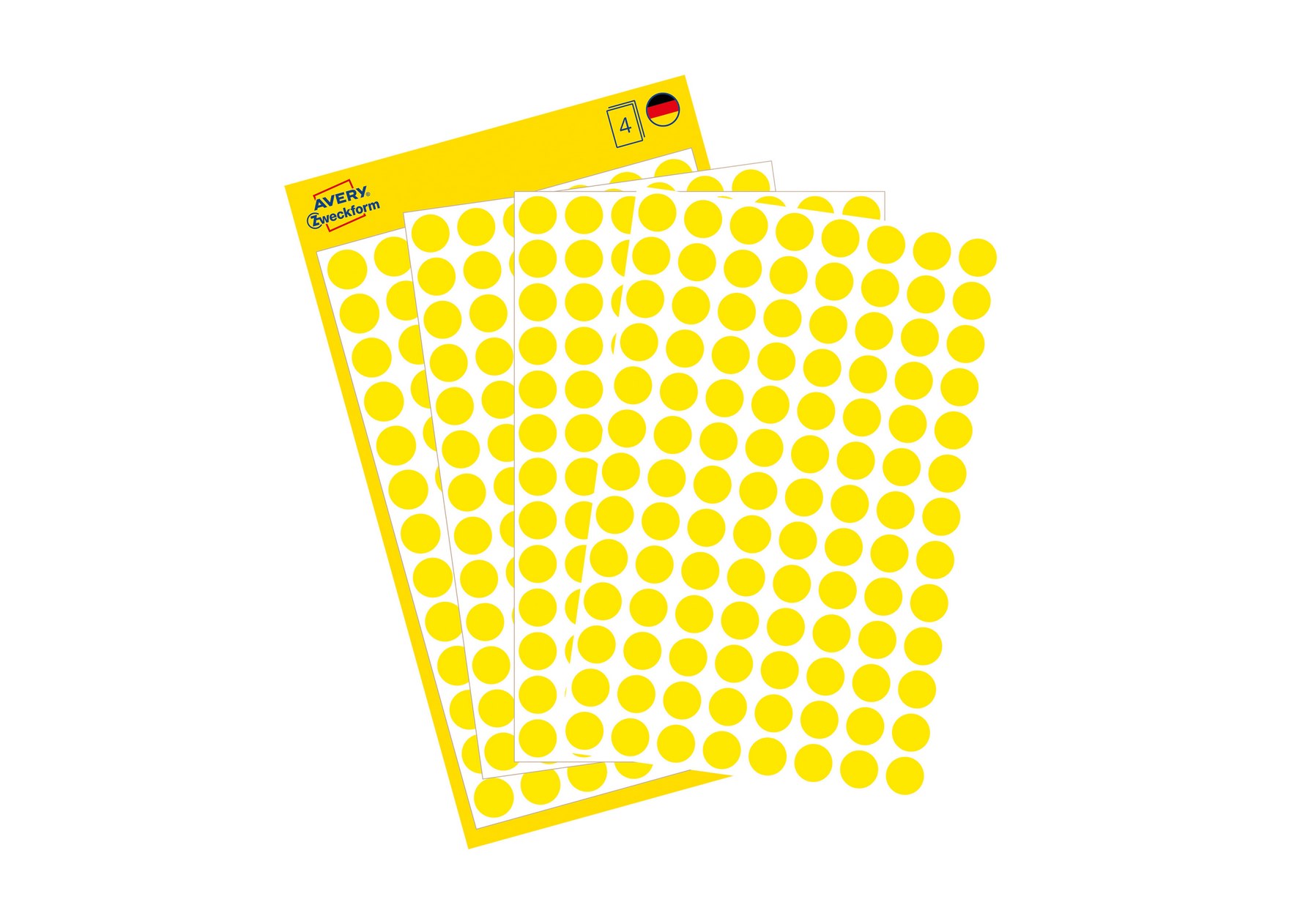 Etykieta biurowa Kropki (koła) śr. 8mm (416szt.) żółte 3013 Avery