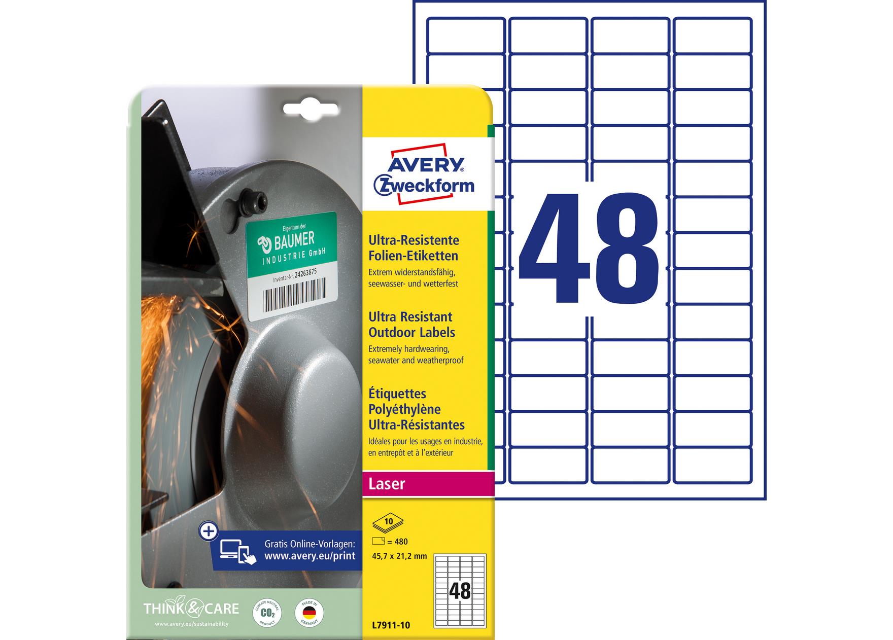 Etykiety polietylenowe ultra resistant 45,7x21,2mm