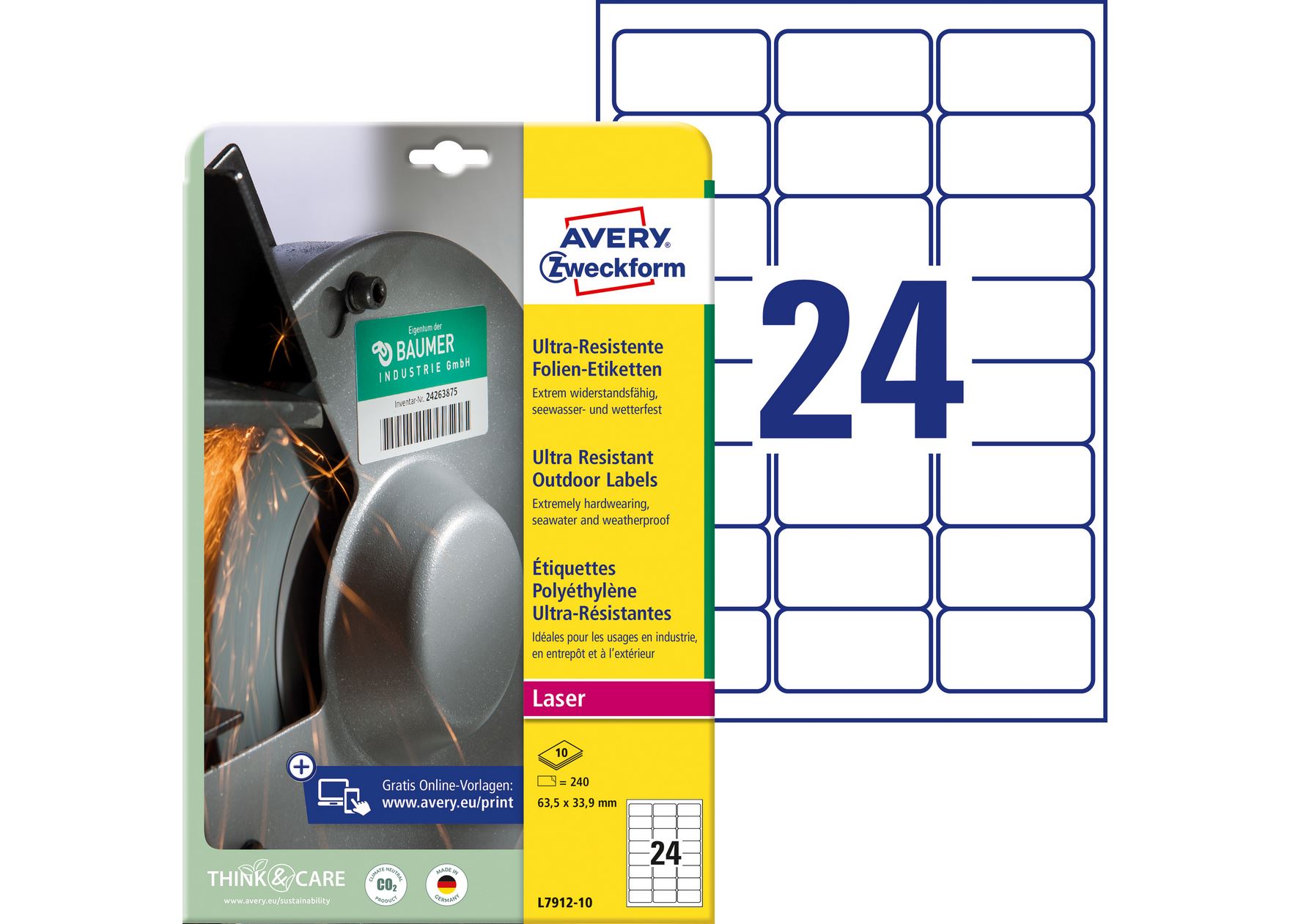 Etykiety polietylenowe ultra resistant 43,5x33,9mm