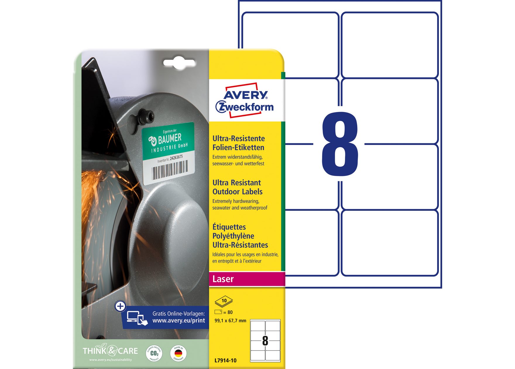 Etykiety polietylenowe ultra resistant 99,1x67,7mm