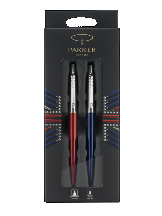 Zestaw prezentowy Parker Jotter Duo długopis Royal Niebieski Gel CT + długopis Kensington Czerwony CT