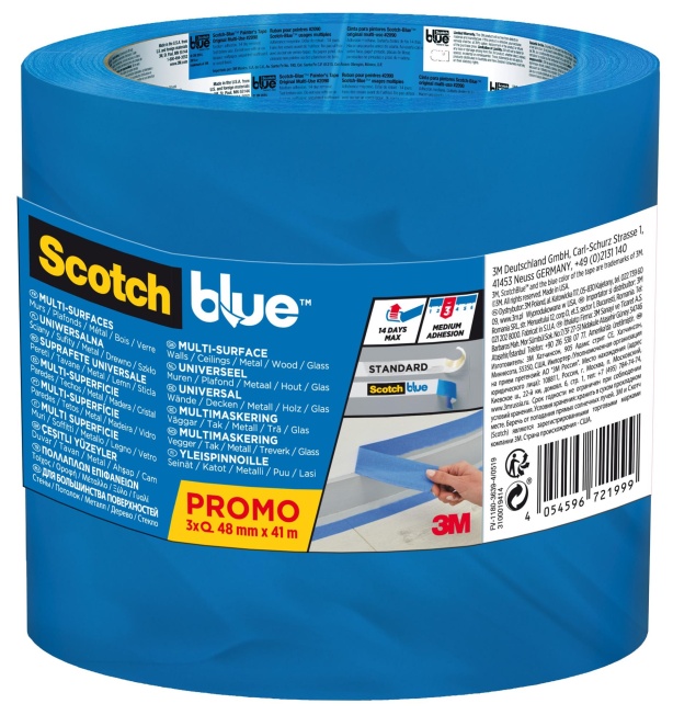 Taśma malarska 3M Scotch Blue niebieska 48mm 3rol