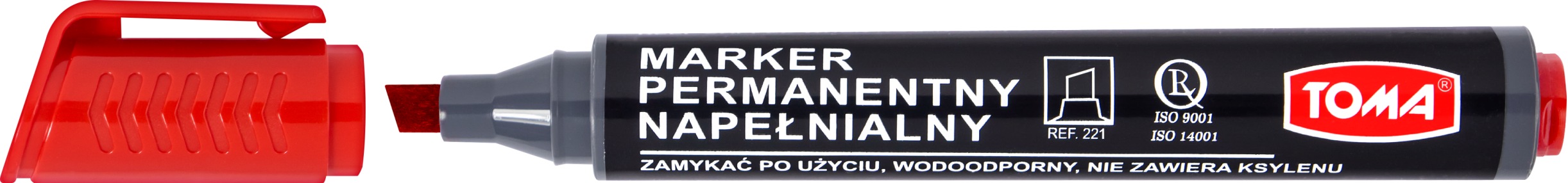 Marker permanentny Toma TO-221 ścięty czerwony