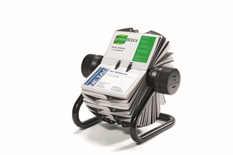 Wizytownik obrotowy alfabetyczny 400szt  VISIFIX Durable czarny