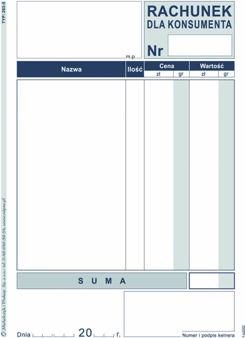 Rachunek dla konsumenta MiP 263-5 A6