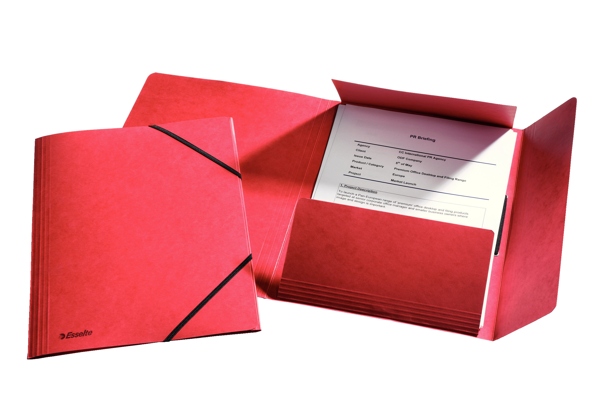 Teczka kartonowa z gumką Esselte Rainbow czerwona