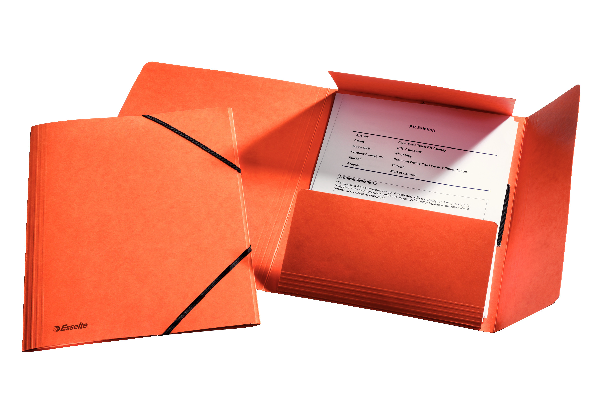 Teczka kartonowa z gumką Esselte Rainbow pomarańczowa