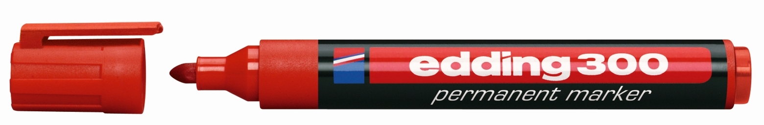Marker permanentny Edding 300 czerwony okrągły