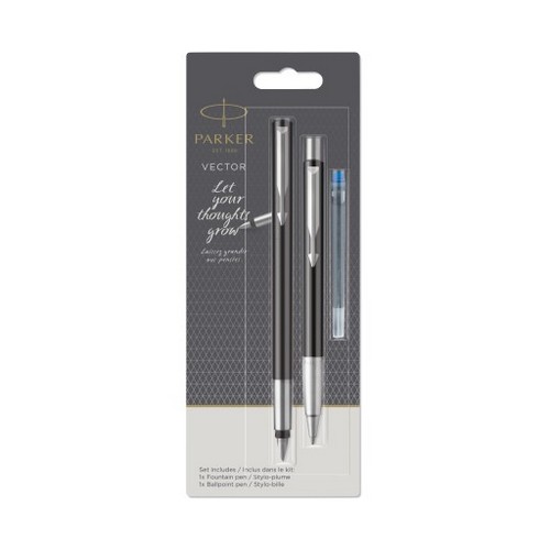 Komplet Parker pióro + dlugopis Vector Czarny Blister