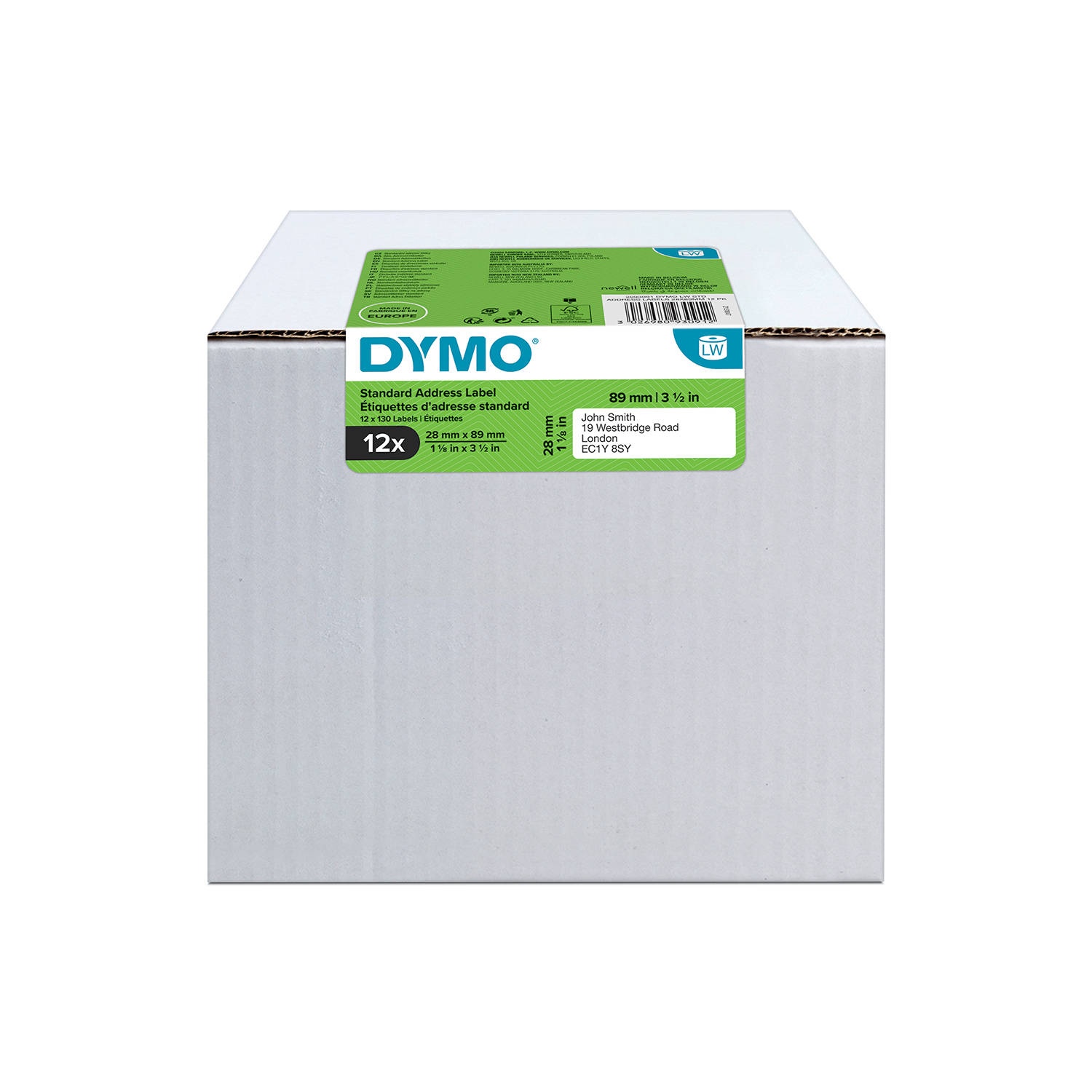 Etykiety DYMO standardowe adresowe - 89 x 28 mm biały, 12 rolek  2093091