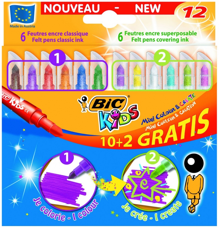 Pisaki 12kol. MINI COLOUR&CREATE BIC 893238/ 892221