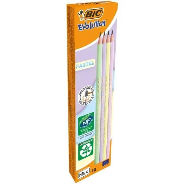 Ołówek BIC Evolution Pastel HB bez gumki 12szt. 518307