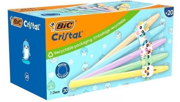 Długopis BIC Cristal Pastel Figurine (20szt) 303755