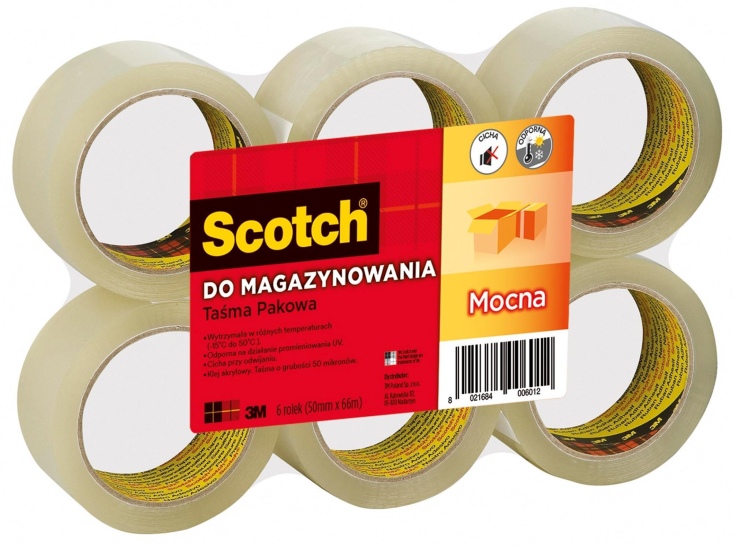 Taśma klejąca pakowa 3M Scotch 309 akrylowa przezroczysta 50mm x 66m 1szt.