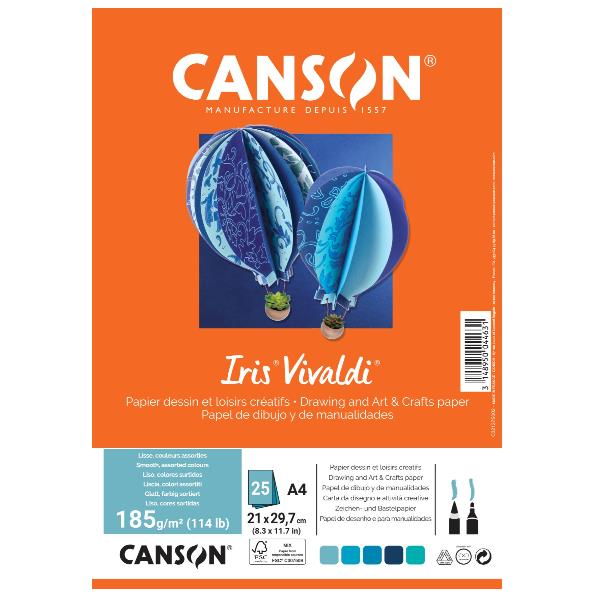 Karton Iris A4/25 240g Woda (kolory: 20,21,22,23,24) Canson 32127S010