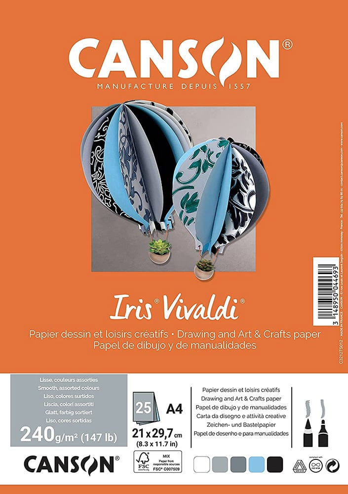 Karton Iris A4/25 240g Powietrze (kolory: 1,20,35,36,38) Canson 32127S012