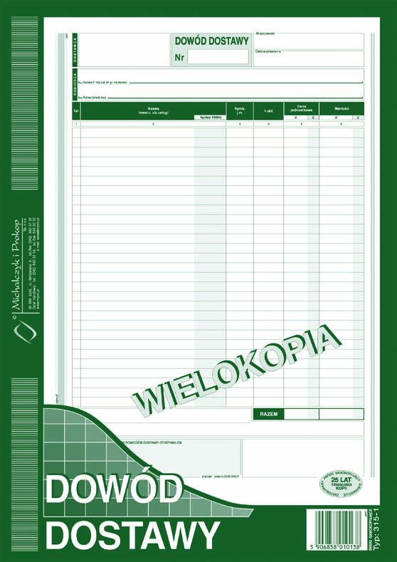 Dowód dostawy MiP 315-1 A4