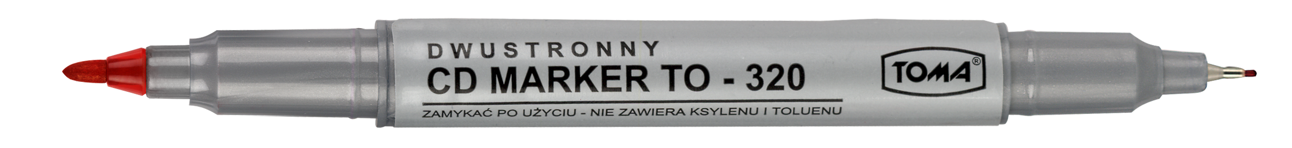 Marker do CD Toma TO-320 dwustronny czerwony