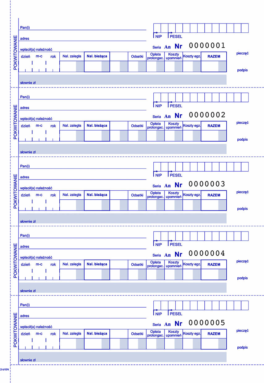 Kwitariusz przychodowy numerowany MiP 400-3 A5