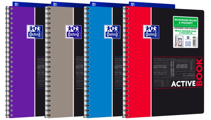 Kołonotatnik Oxford Activebook Student A4+/80 kratka