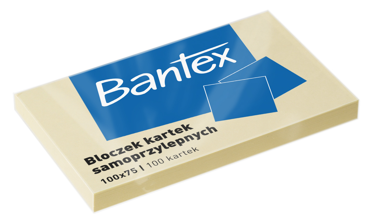 Notes samoprzylepny 100x75 100k żółty Bantex